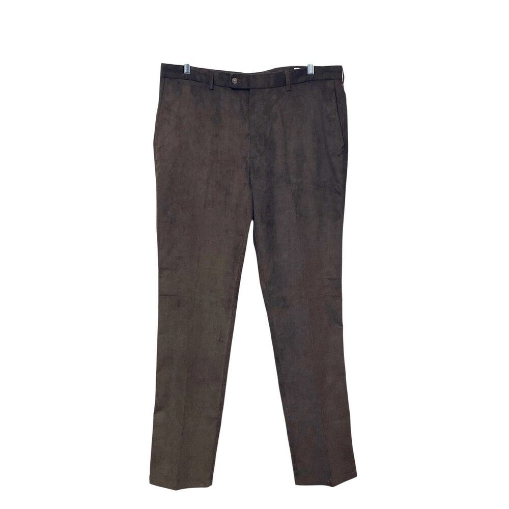 Peter Millar Corduroy Pants Mens 40 Nanoluxe Cords Brown Flat Front